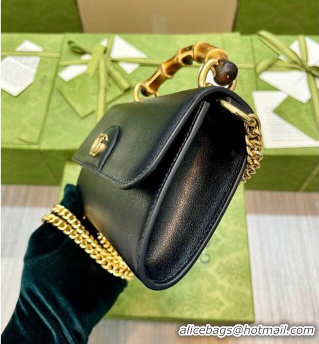 Best Price Discount Gucci Bamboo Mini Leather Bag 675795 Black 2026