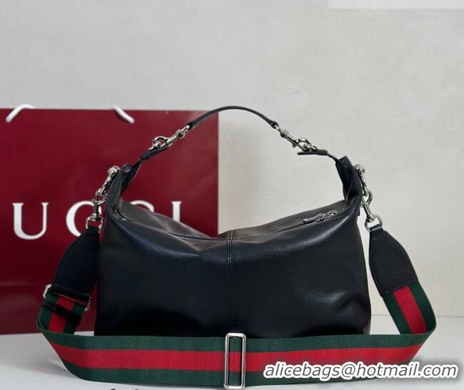 Luxury Classic Gucci Mens Brera medium crossbody bag in Leather 866938 Black 2026