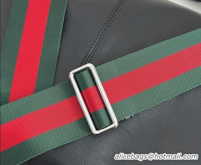 Luxury Classic Gucci Mens Brera medium crossbody bag in Leather 866938 Black 2026