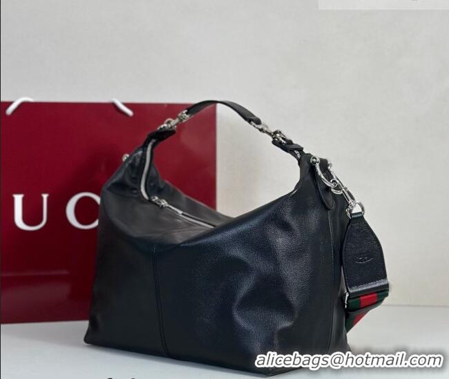 Luxury Classic Gucci Mens Brera medium crossbody bag in Leather 866938 Black 2026