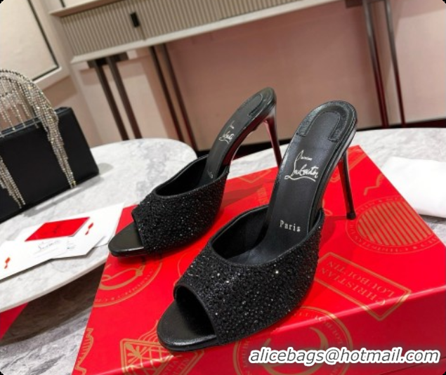 Popular Style Christian Louboutin Miss Z Mule with Strass Botanica 10cm Heel Black 6073179 2026