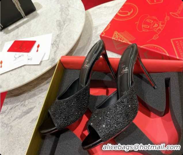 Popular Style Christian Louboutin Miss Z Mule with Strass Botanica 10cm Heel Black 6073179 2026