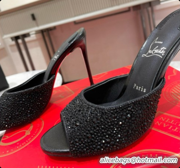 Popular Style Christian Louboutin Miss Z Mule with Strass Botanica 10cm Heel Black 6073179 2026