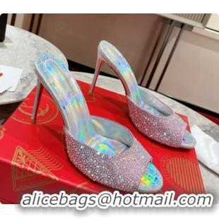 Stylish Christian Louboutin Miss Z Mule with Strass Botanica 10cm Heel Pink 6073180 2026