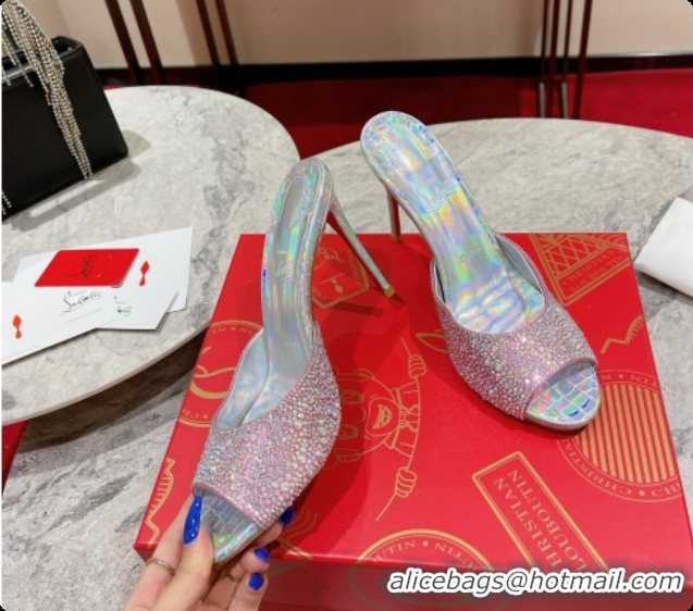 Stylish Christian Louboutin Miss Z Mule with Strass Botanica 10cm Heel Pink 6073180 2026
