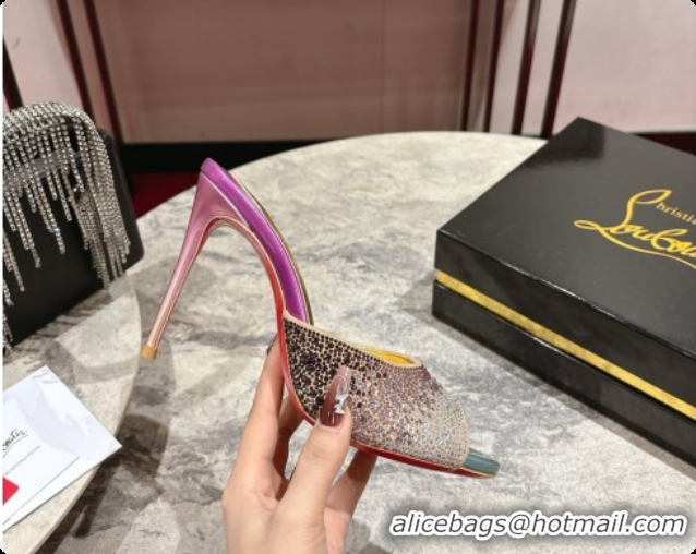Cheap Price Christian Louboutin Miss Z Mule with Strass Botanica 10cm Heel Multicolor 6073182 2026