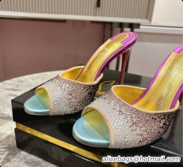 Cheap Price Christian Louboutin Miss Z Mule with Strass Botanica 10cm Heel Multicolor 6073182 2026