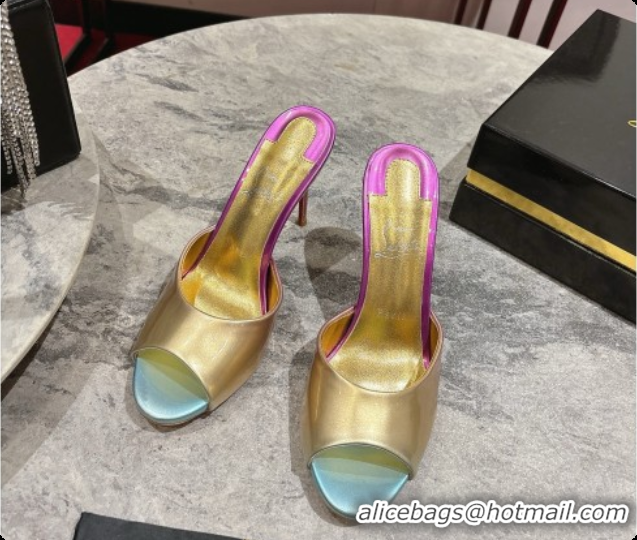 Stylish Christian Louboutin Leather Miss Z Mule 10cm Heel Multicolor 073183 2026