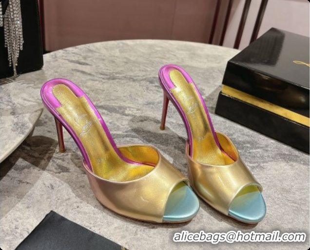Stylish Christian Louboutin Leather Miss Z Mule 10cm Heel Multicolor 073183 2026