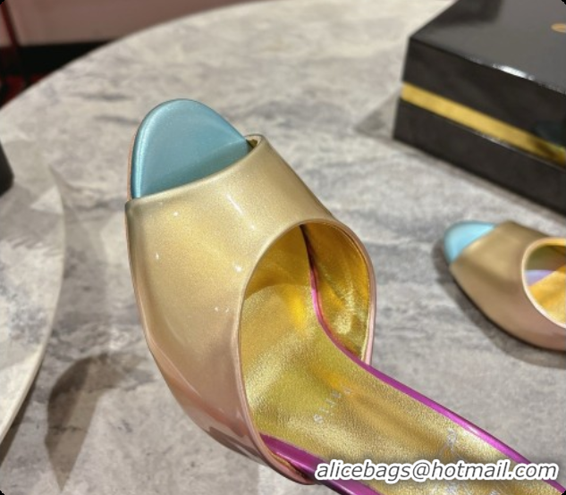 Stylish Christian Louboutin Leather Miss Z Mule 10cm Heel Multicolor 073183 2026