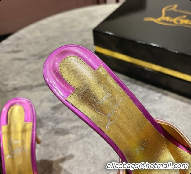 Stylish Christian Louboutin Leather Miss Z Mule 10cm Heel Multicolor 073183 2026