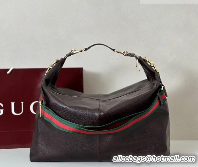 New Fashion Gucci Brera large crossbody bag in Leather 864485 Brown 2026