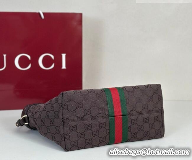 Best Product Gucci Giglio Small Tote Bag in GG Canvas 860845 Dark Brown 2025