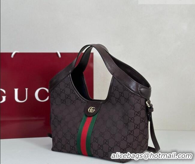 Best Product Gucci Giglio Small Tote Bag in GG Canvas 860845 Dark Brown 2025