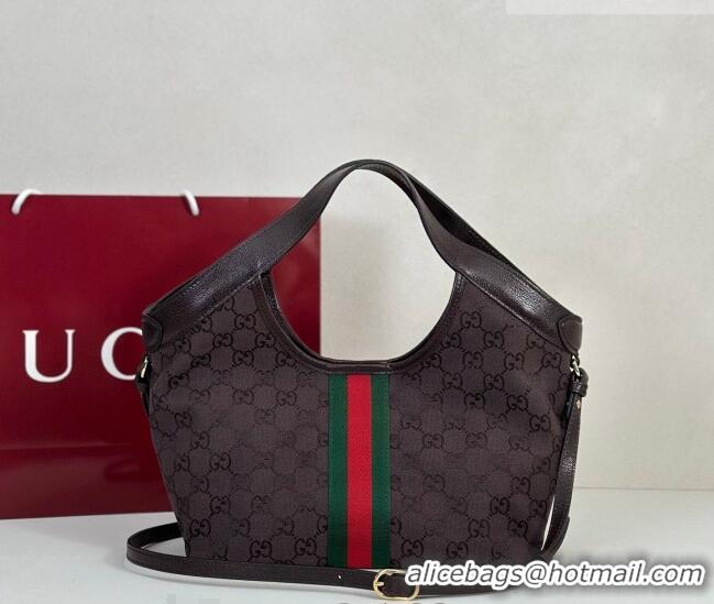 Best Product Gucci Giglio Small Tote Bag in GG Canvas 860845 Dark Brown 2025