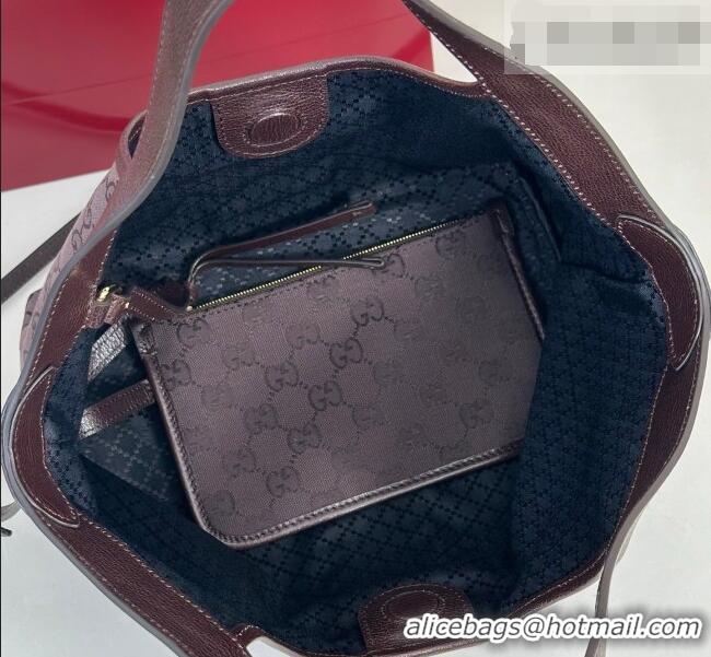 Best Product Gucci Giglio Small Tote Bag in GG Canvas 860845 Dark Brown 2025