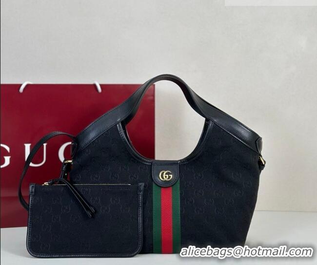 Classic Discount Gucci Giglio Small Tote Bag in GG Canvas 860845 Black 2025