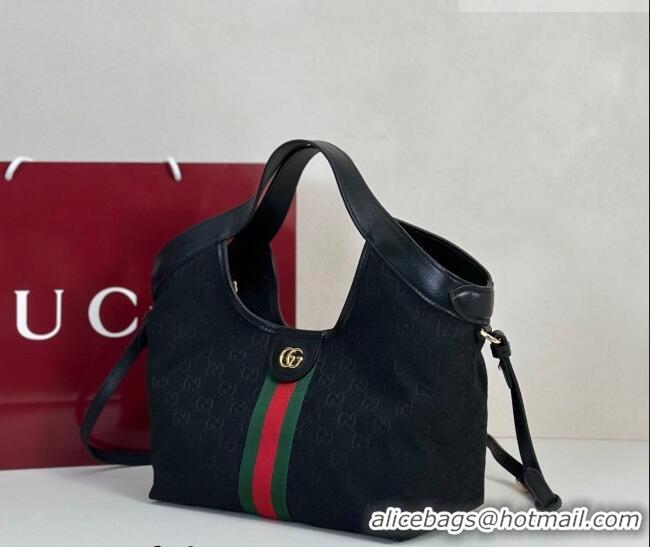 Classic Discount Gucci Giglio Small Tote Bag in GG Canvas 860845 Black 2025