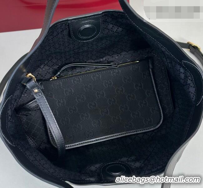 Classic Discount Gucci Giglio Small Tote Bag in GG Canvas 860845 Black 2025