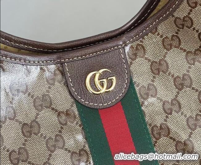 Grade Quality Gucci Giglio Large Tote Bag in Varnished GG Fabric 853971 Brown 2025