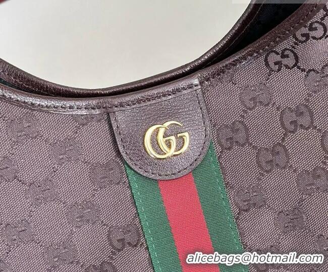 Hot Sell Cheap Gucci Giglio Large Tote Bag in GG Canvas 853971 Dark Brown 2025