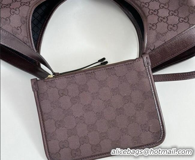 Hot Sell Cheap Gucci Giglio Large Tote Bag in GG Canvas 853971 Dark Brown 2025