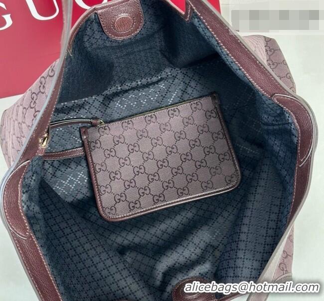 Hot Sell Cheap Gucci Giglio Large Tote Bag in GG Canvas 853971 Dark Brown 2025