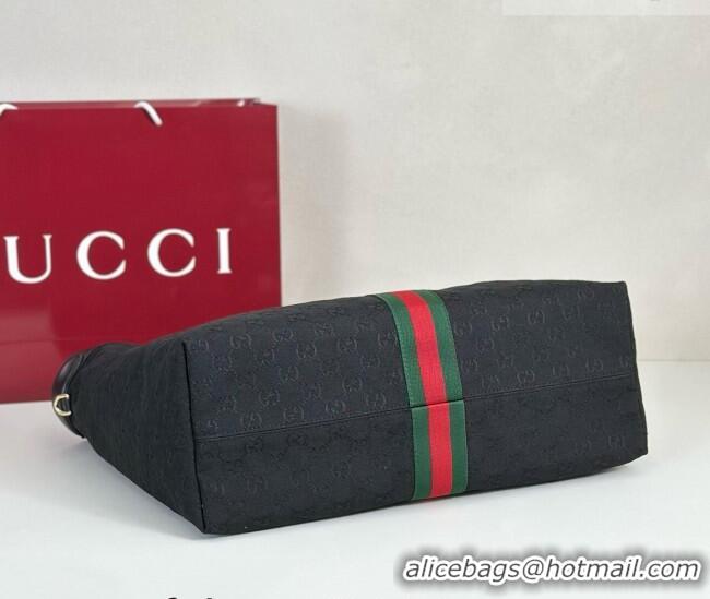 Low Cost Gucci Giglio Large Tote Bag in GG Canvas 853971 Black 2025