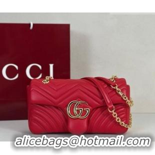 Buy Fashionable Gucci GG Marmont medium shoulder bag 837267 Bright Red 2026