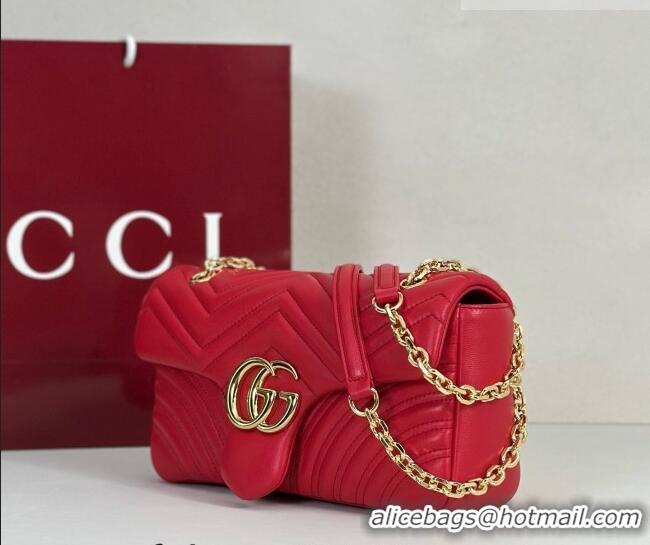 Buy Fashionable Gucci GG Marmont medium shoulder bag 837267 Bright Red 2026