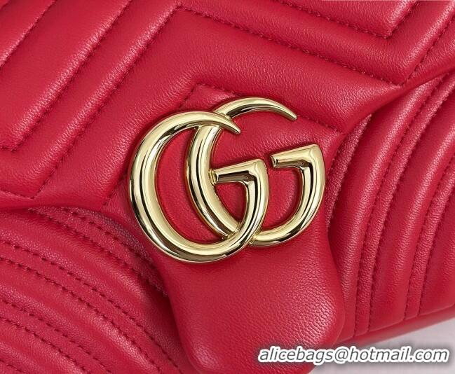 Buy Fashionable Gucci GG Marmont medium shoulder bag 837267 Bright Red 2026