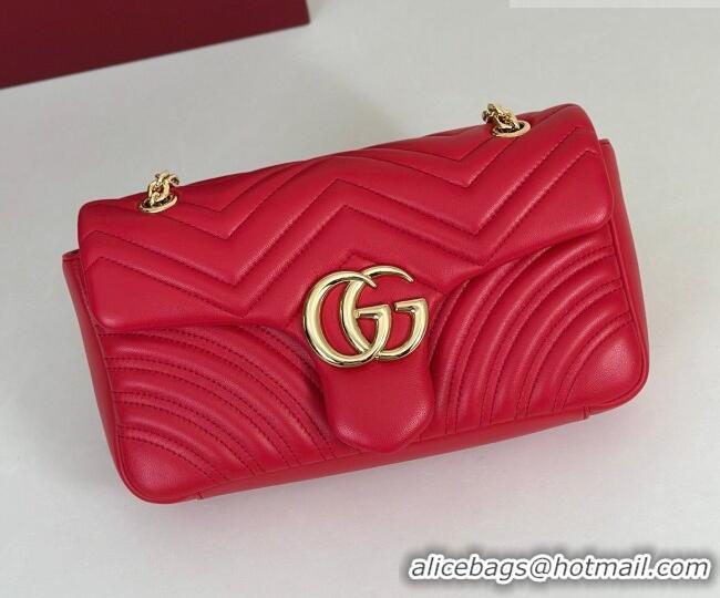 Buy Fashionable Gucci GG Marmont medium shoulder bag 837267 Bright Red 2026