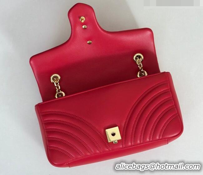 Buy Fashionable Gucci GG Marmont medium shoulder bag 837267 Bright Red 2026