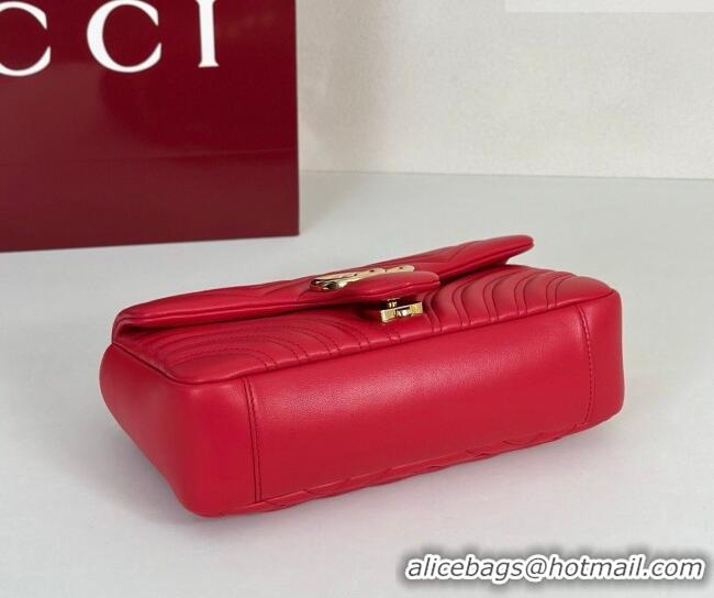 Buy Fashionable Gucci GG Marmont medium shoulder bag 837267 Bright Red 2026