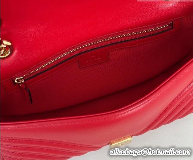 Buy Fashionable Gucci GG Marmont medium shoulder bag 837267 Bright Red 2026