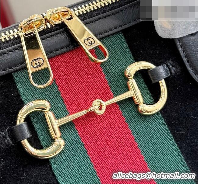 Well Crafted Gucci Borsetto large boston bag in suede 866734 Black 2026
