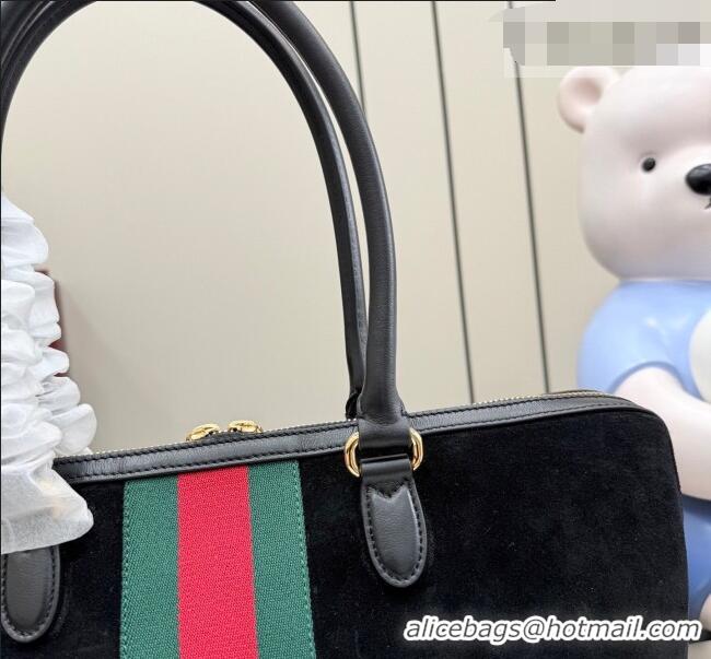 Well Crafted Gucci Borsetto large boston bag in suede 866734 Black 2026