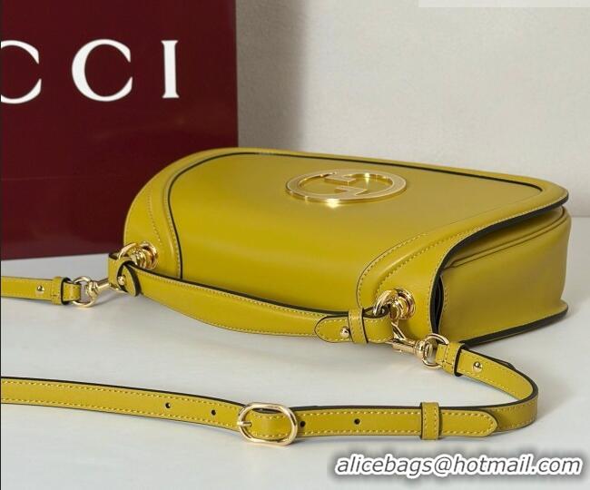 Inexpensive Gucci Blondie Leather Medium Top Handle Bag 815719 Mustard Yellow 2026