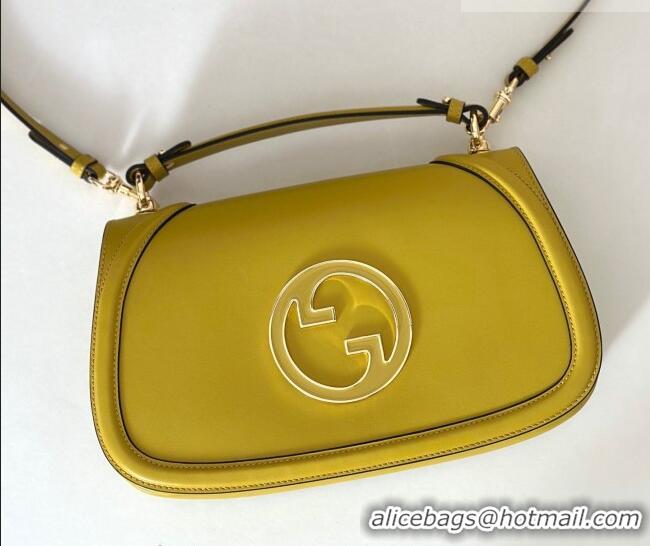 Inexpensive Gucci Blondie Leather Medium Top Handle Bag 815719 Mustard Yellow 2026
