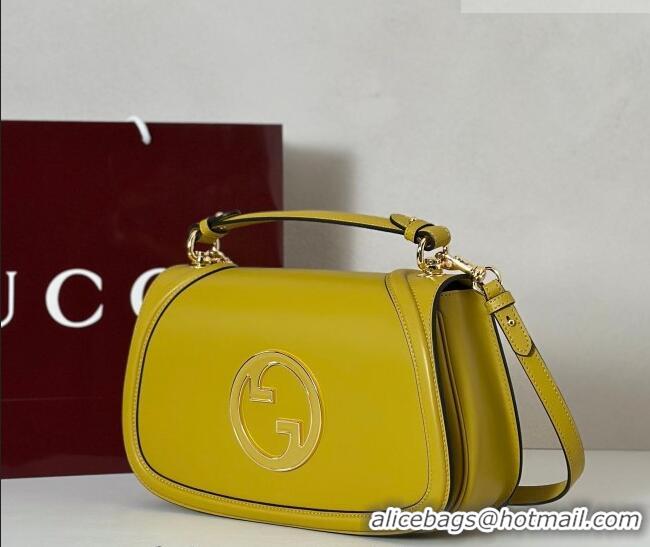 Inexpensive Gucci Blondie Leather Medium Top Handle Bag 815719 Mustard Yellow 2026