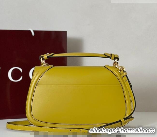 Inexpensive Gucci Blondie Leather Medium Top Handle Bag 815719 Mustard Yellow 2026