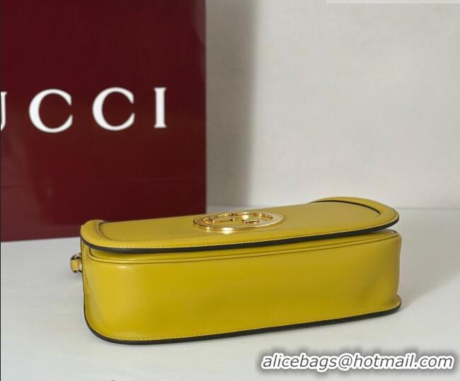 Inexpensive Gucci Blondie Leather Medium Top Handle Bag 815719 Mustard Yellow 2026