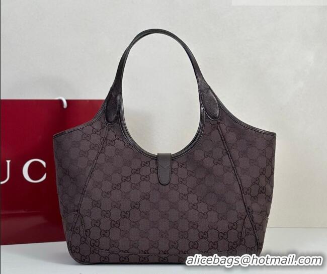 Buy Fashionable Gucci Mercato medium tote bag in GG Canvas 866645 Dark Brown 2026