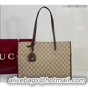 Best Grade Gucci Large tote bag with charm in GG Canvas 875056 Beige 2026