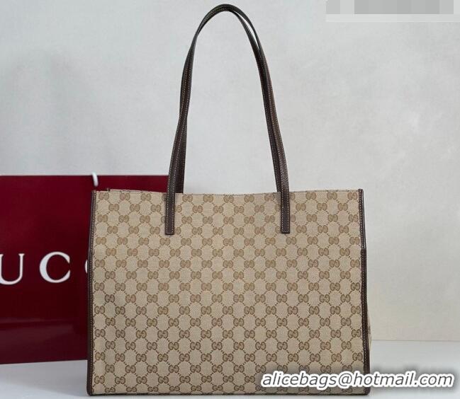 Best Grade Gucci Large tote bag with charm in GG Canvas 875056 Beige 2026