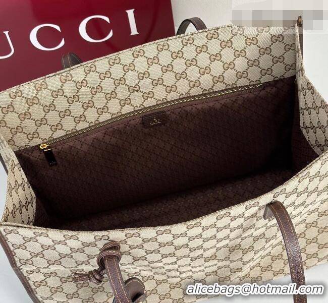 Best Grade Gucci Large tote bag with charm in GG Canvas 875056 Beige 2026