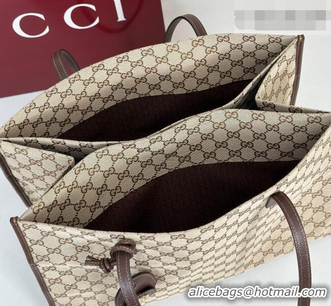 Best Grade Gucci Large tote bag with charm in GG Canvas 875056 Beige 2026