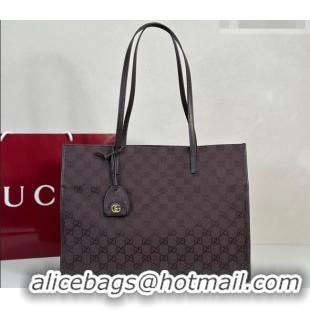 Popular Style Gucci Large tote bag with charm in GG Canvas 875056 Dark Brown 2026