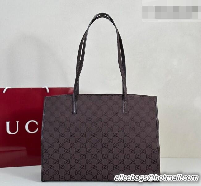 Popular Style Gucci Large tote bag with charm in GG Canvas 875056 Dark Brown 2026