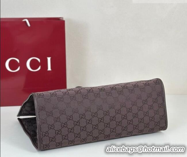 Popular Style Gucci Large tote bag with charm in GG Canvas 875056 Dark Brown 2026